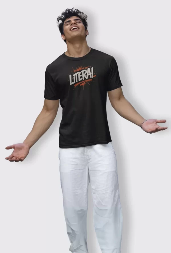 Polo "Literal" Blanco y Negro | Jerga Peruana | Algodón Premium 30/1 | Unisex