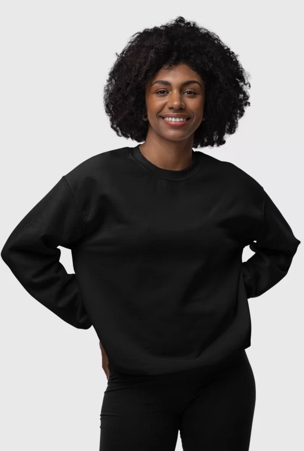 AyE polera básica negra sin capucha de franela reactiva