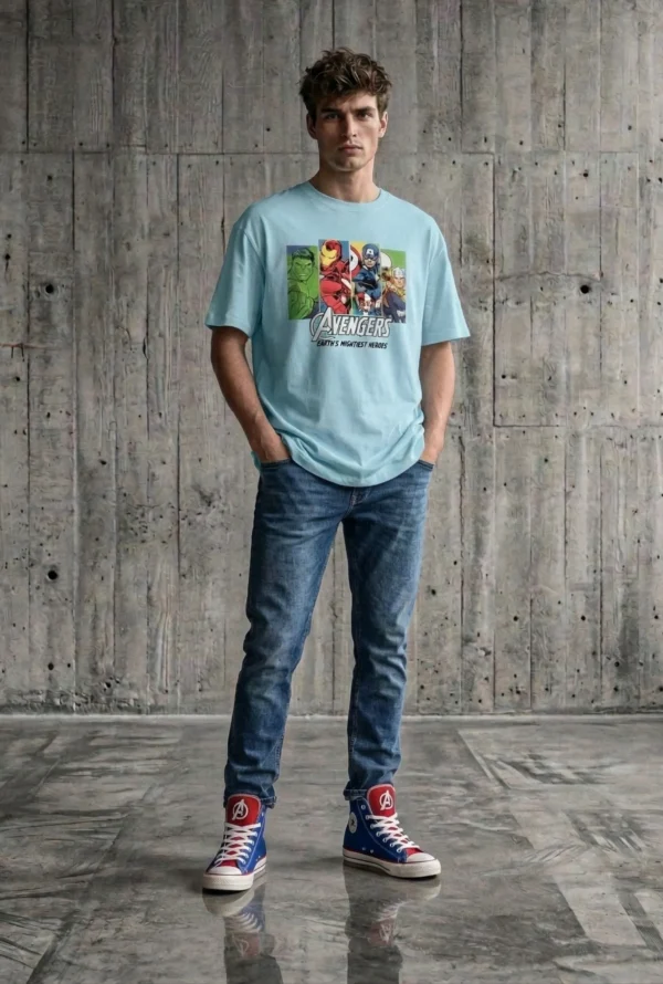 Polo blanco Classic Fit de Marvel Avengers en algodón jersey 30/1 de AyE Boutique